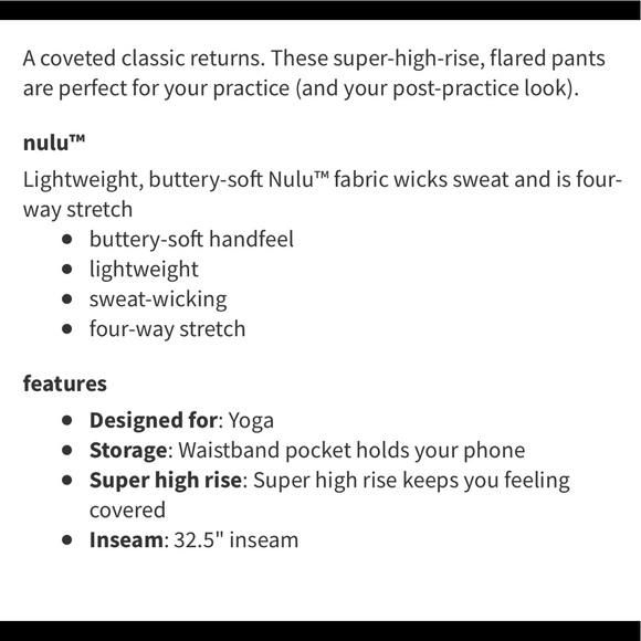 NWT LULULEMON Groove Pant Flare Super High-Rise 4 - Picture 12 of 13